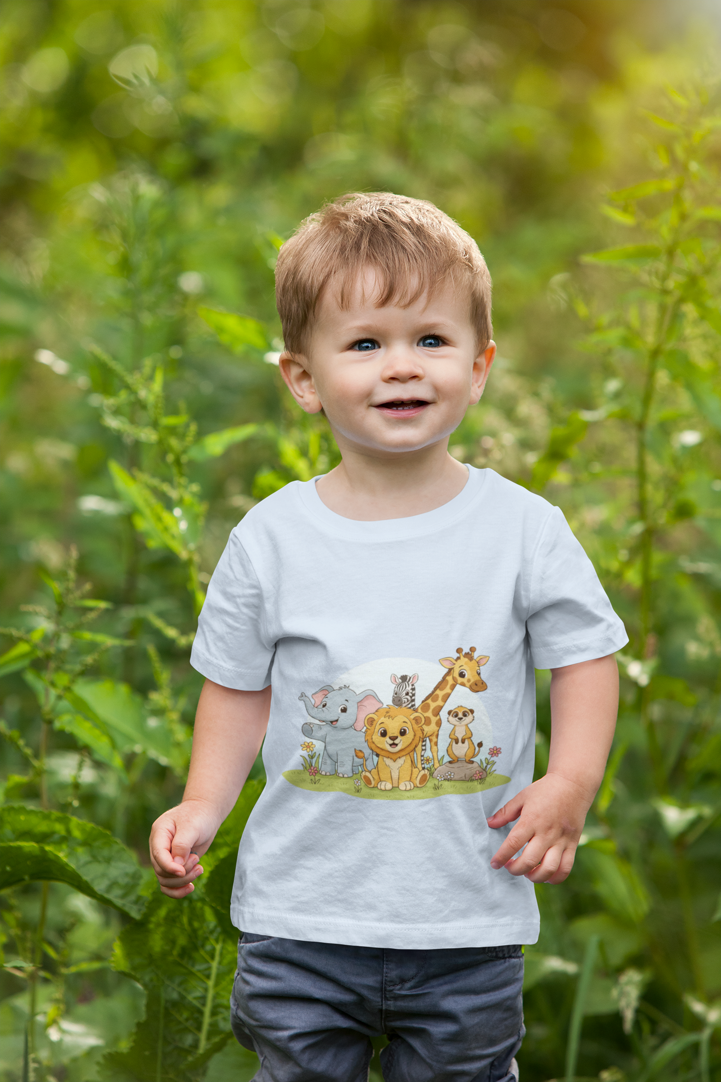 Safari Animals Kids Tee — Cute Jungle Animal Graphic T-Shirt for Children