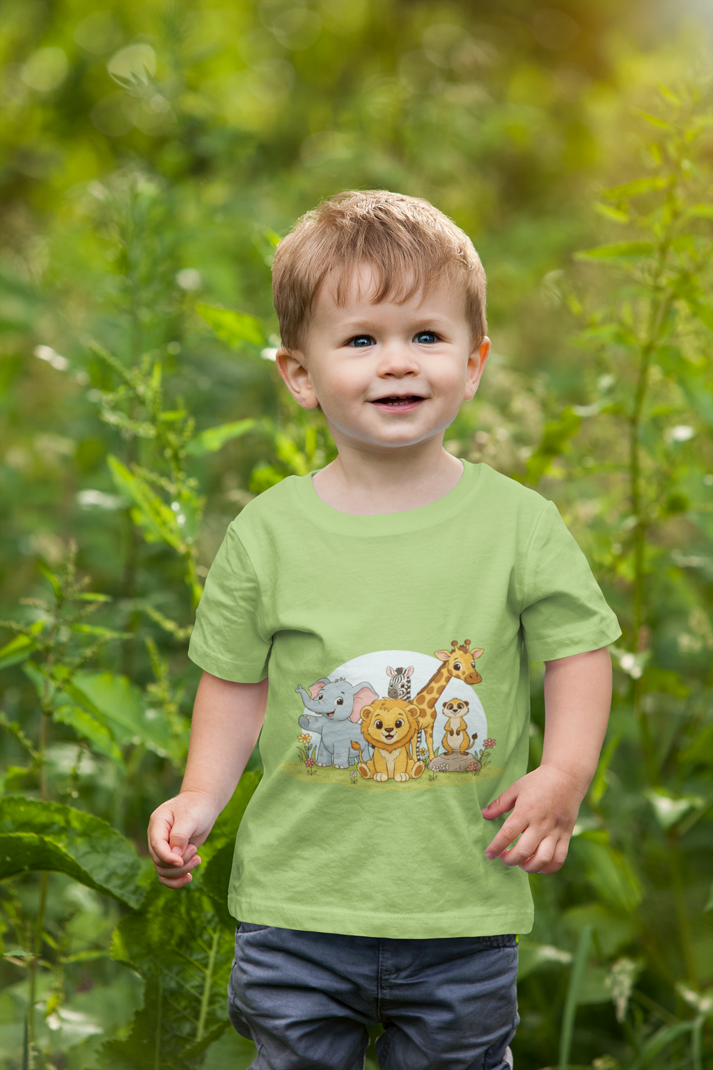 Safari Animals Kids Tee — Cute Jungle Animal Graphic T-Shirt for Children