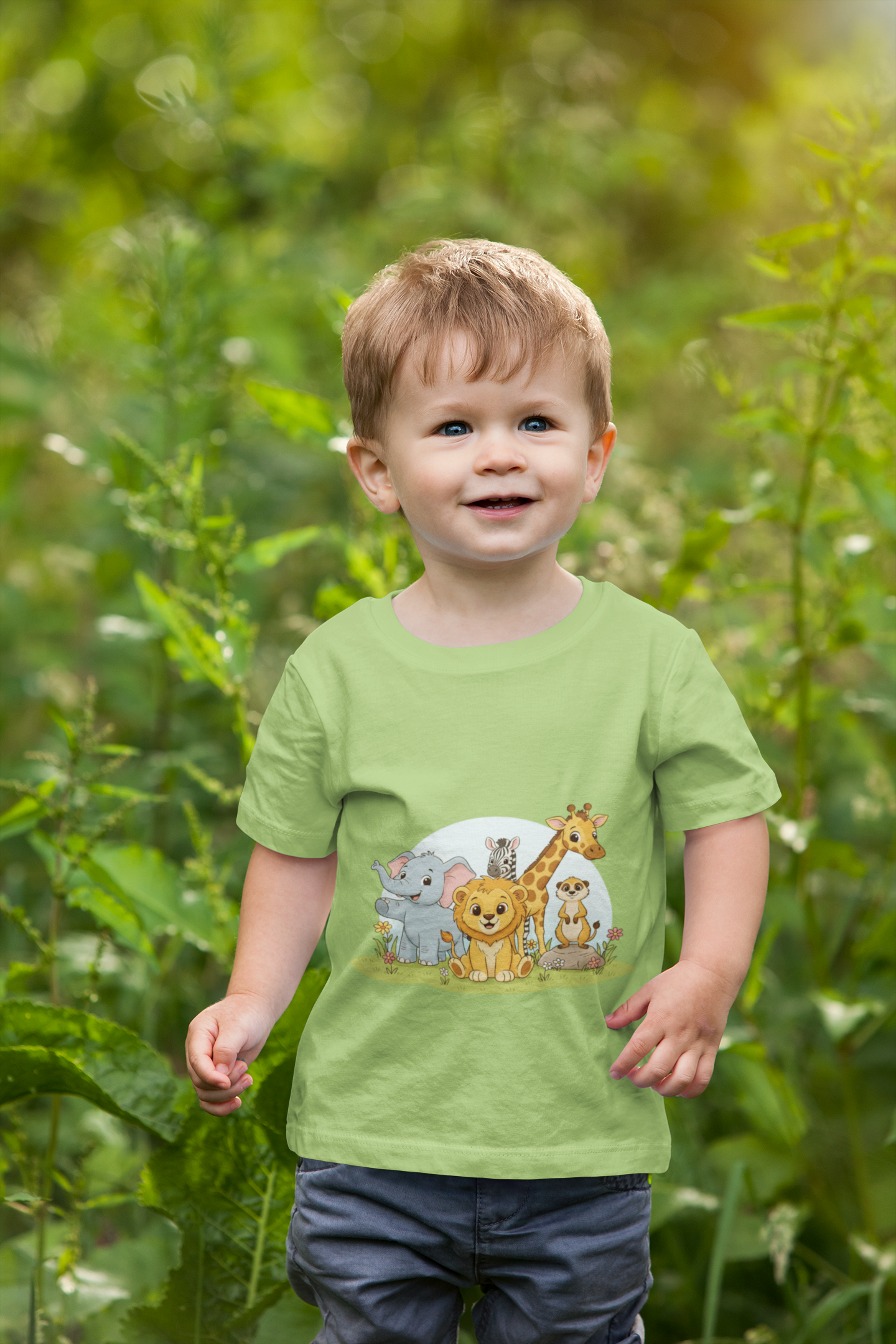 Safari Animals Kids Tee — Cute Jungle Animal Graphic T-Shirt for Children