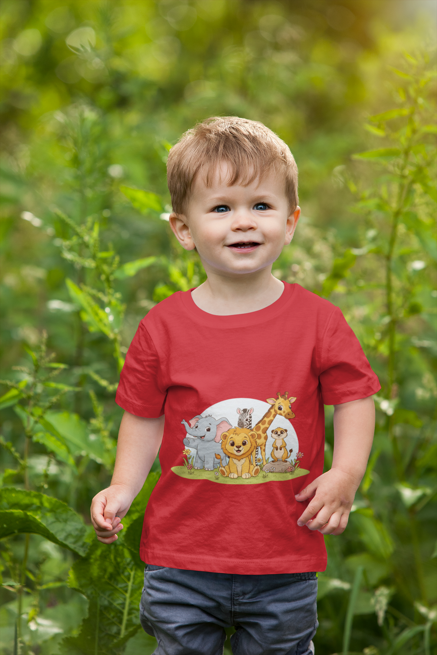 Safari Animals Kids Tee — Cute Jungle Animal Graphic T-Shirt for Children