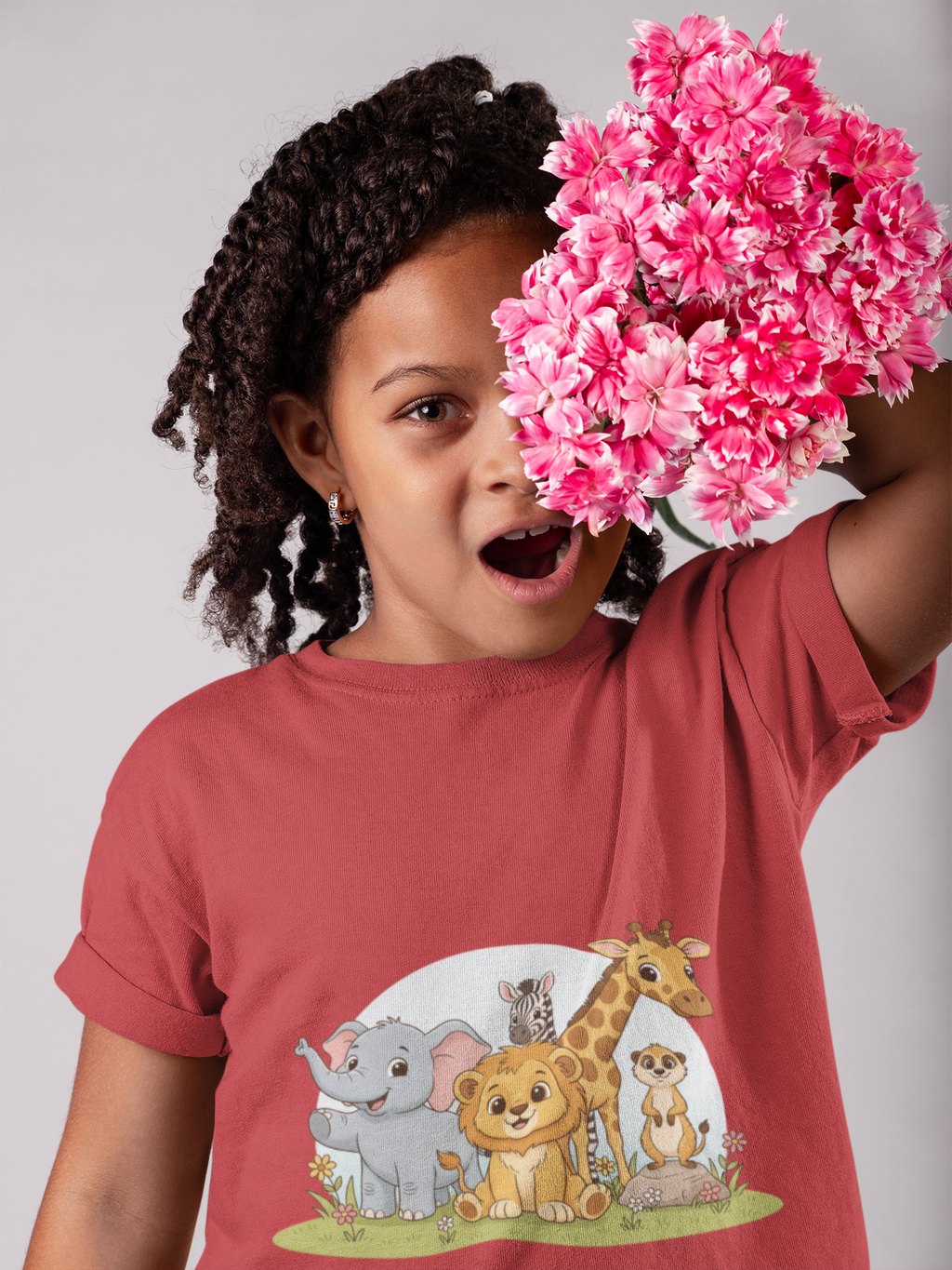 Safari Animals Kids Tee — Cute Jungle Animal Graphic T-Shirt for Children