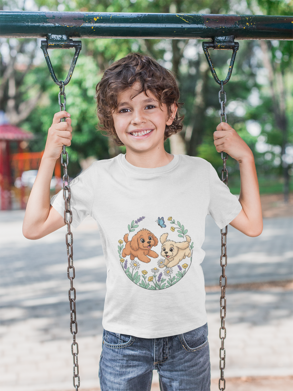 Kids Dog Playtime T-Shirt — Dogs Playing Graphic Tee