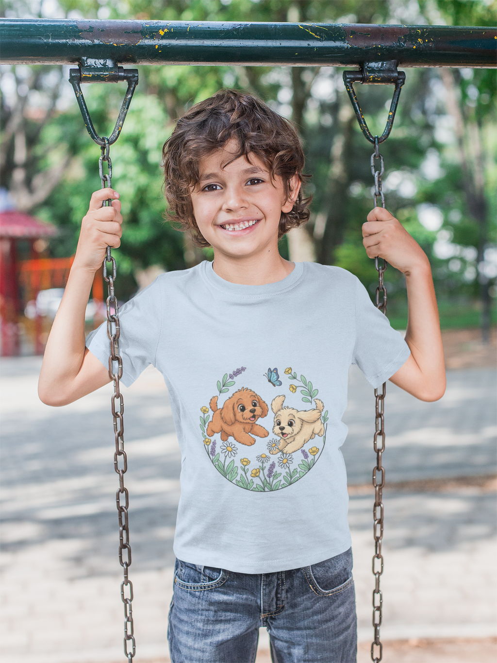 Kids Dog Playtime T-Shirt — Dogs Playing Graphic Tee