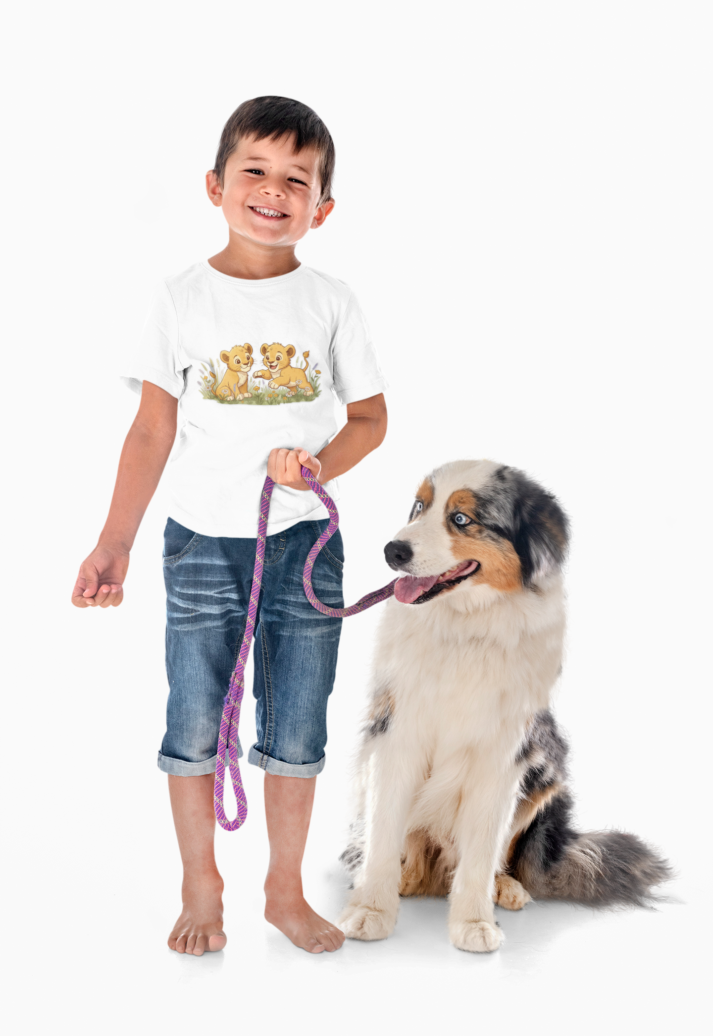 Lion Cubs Playing Kids Tee — Cute Animal Shirt for Children