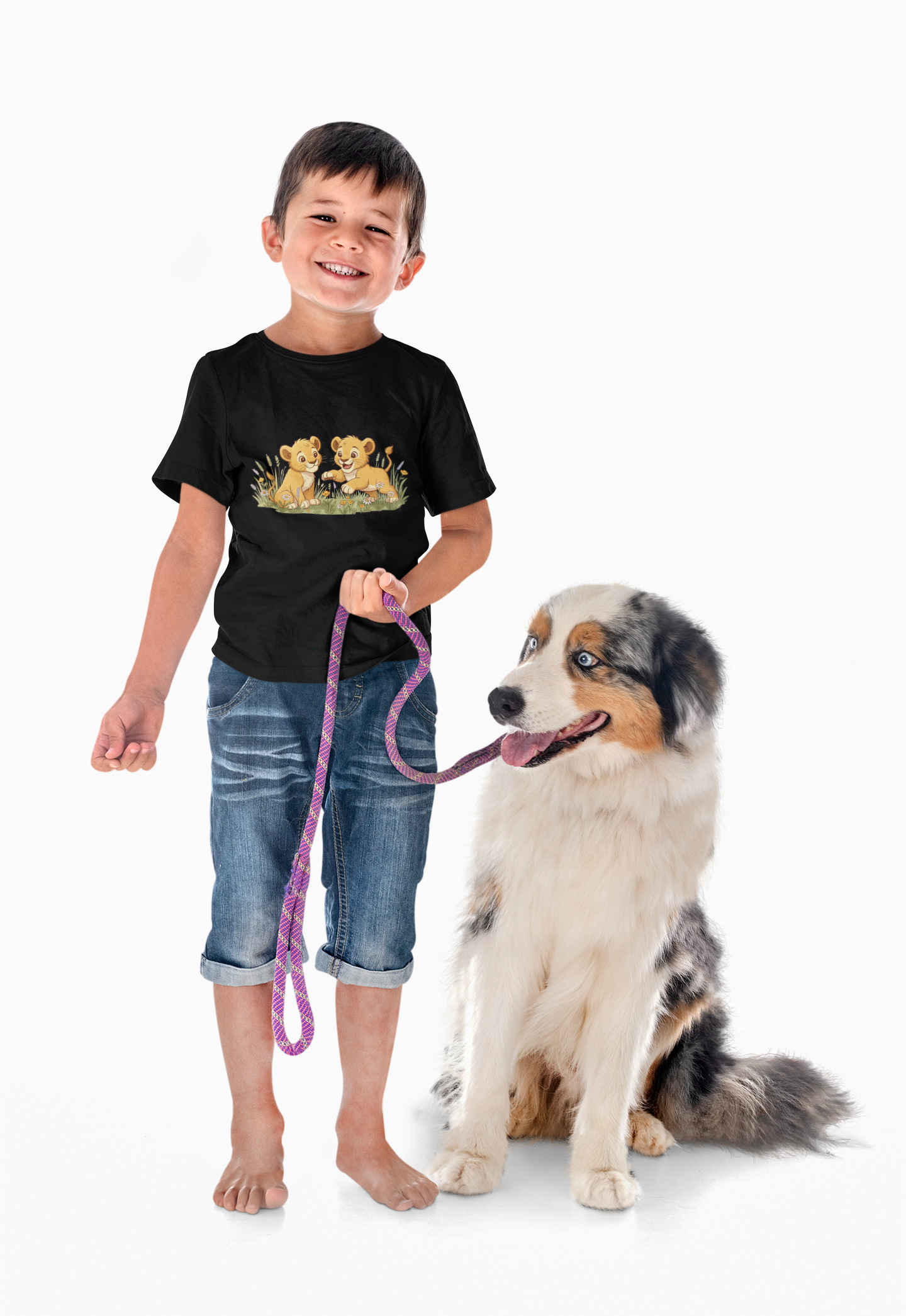 Lion Cubs Playing Kids Tee — Cute Animal Shirt for Children