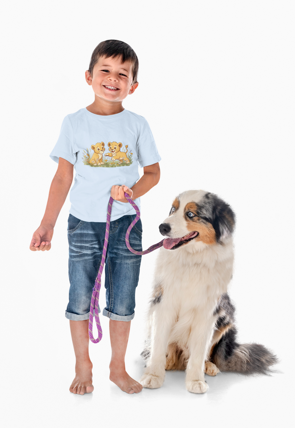 Lion Cubs Playing Kids Tee — Cute Animal Shirt for Children