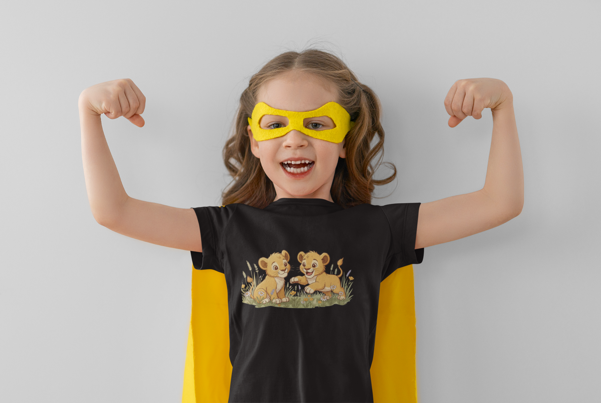 Lion Cubs Playing Kids Tee — Cute Animal Shirt for Children