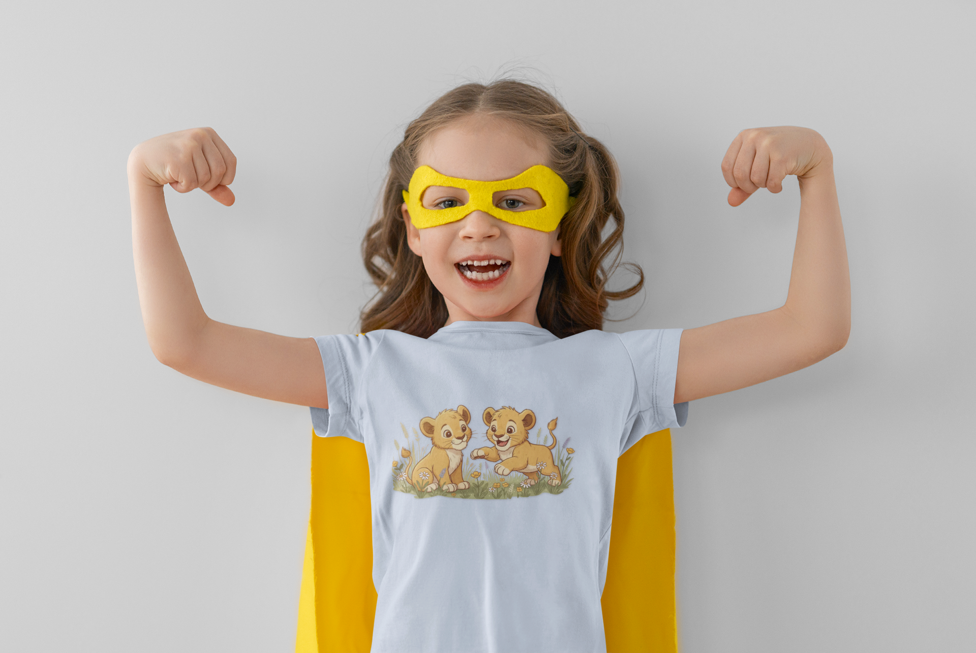 Lion Cubs Playing Kids Tee — Cute Animal Shirt for Children
