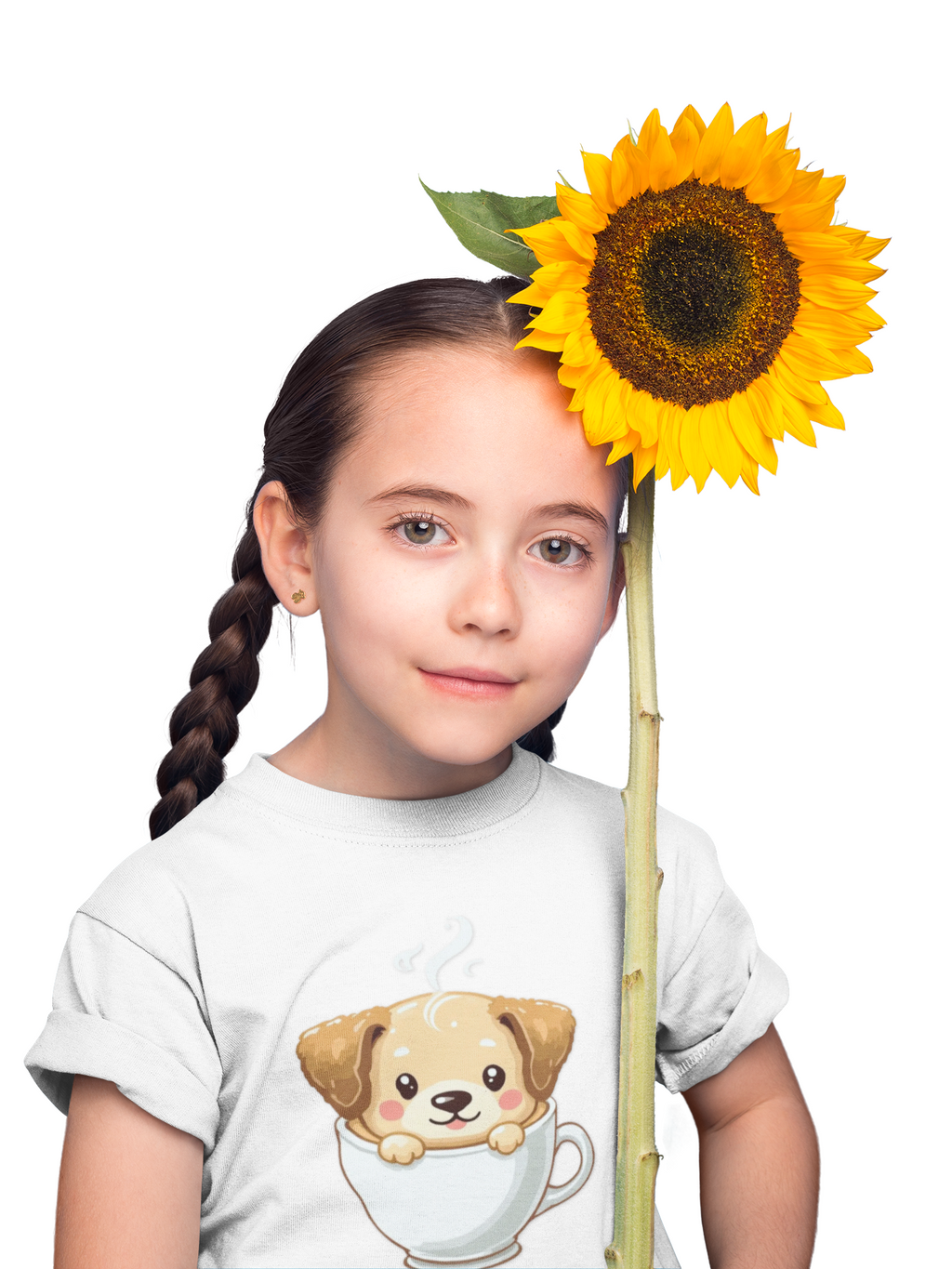 Cute Puppy in Teacup Kids T-Shirt — Adorable Puppy Tea Cup Tee