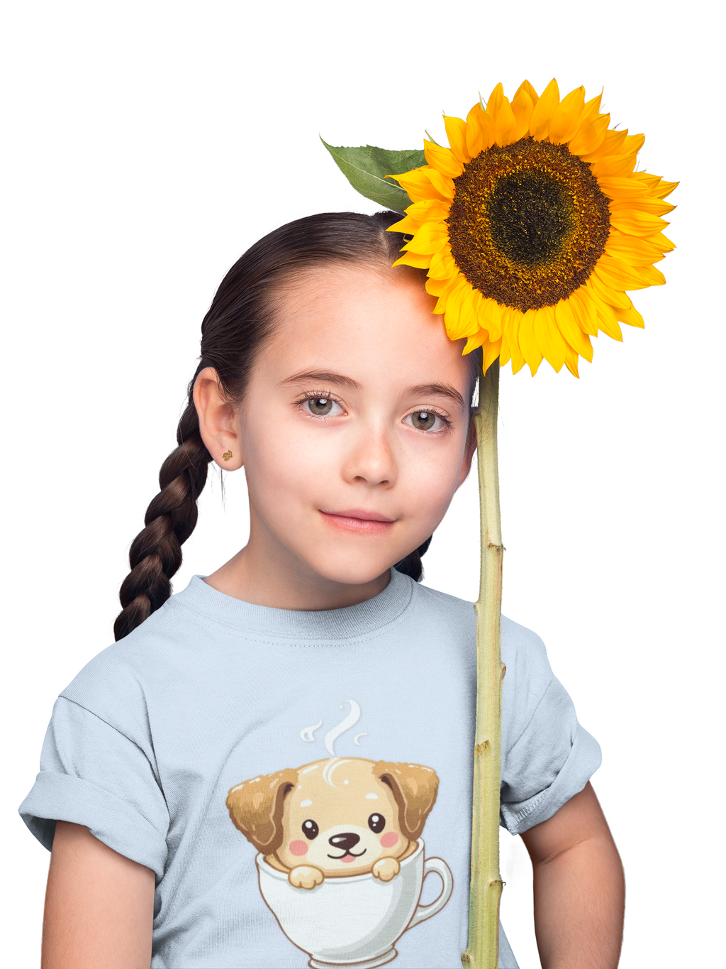 Cute Puppy in Teacup Kids T-Shirt — Adorable Puppy Tea Cup Tee