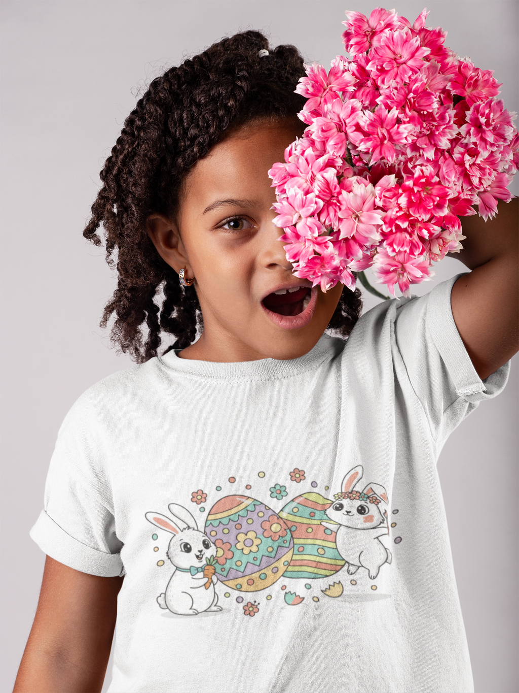 Kids Easter Bunny & Eggs Cotton Tee