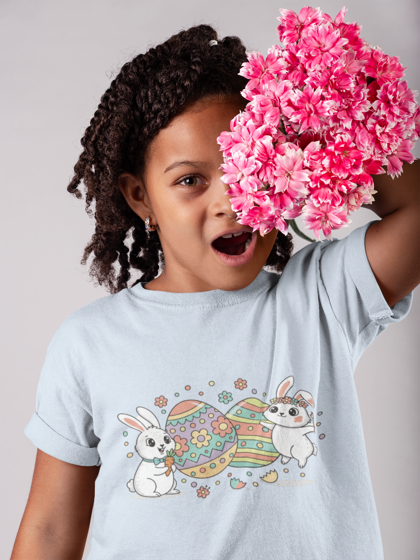 Kids Easter Bunny & Eggs Cotton Tee