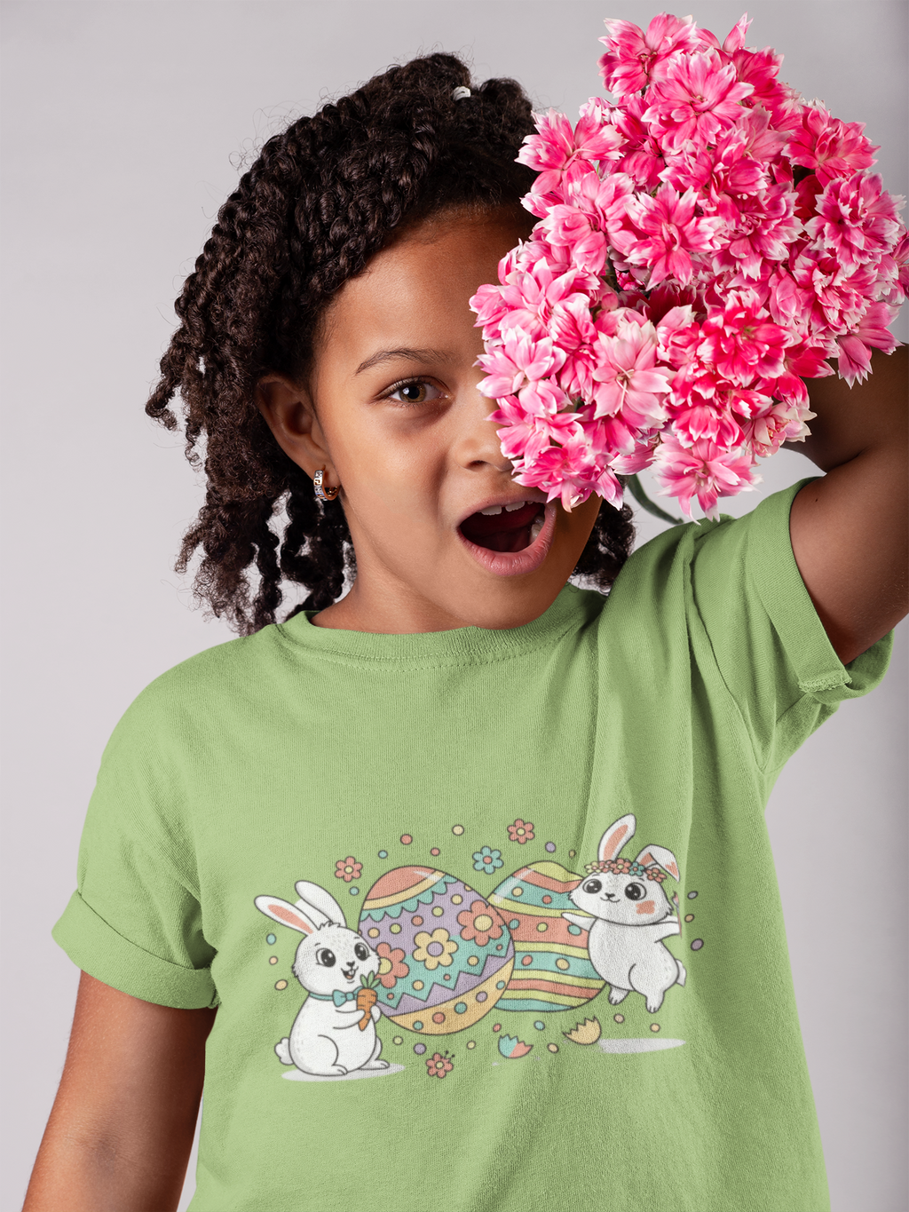 Kids Easter Bunny & Eggs Cotton Tee