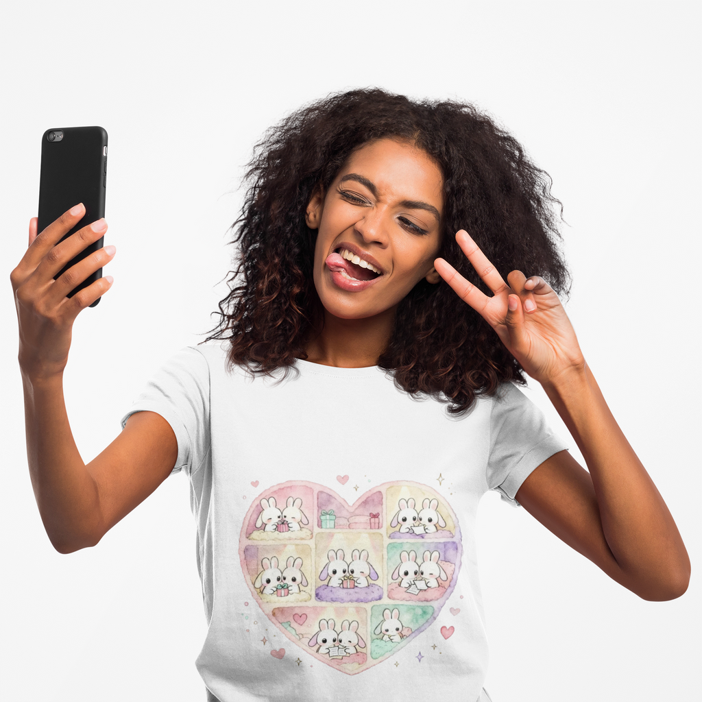 Cute Bunny Love Heart Women's Tee