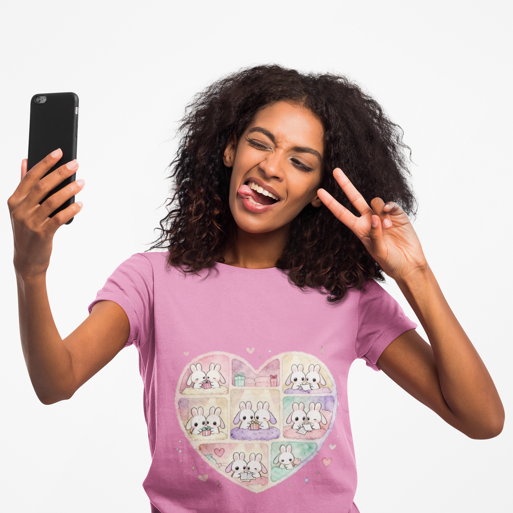 Cute Bunny Love Heart Women's Tee