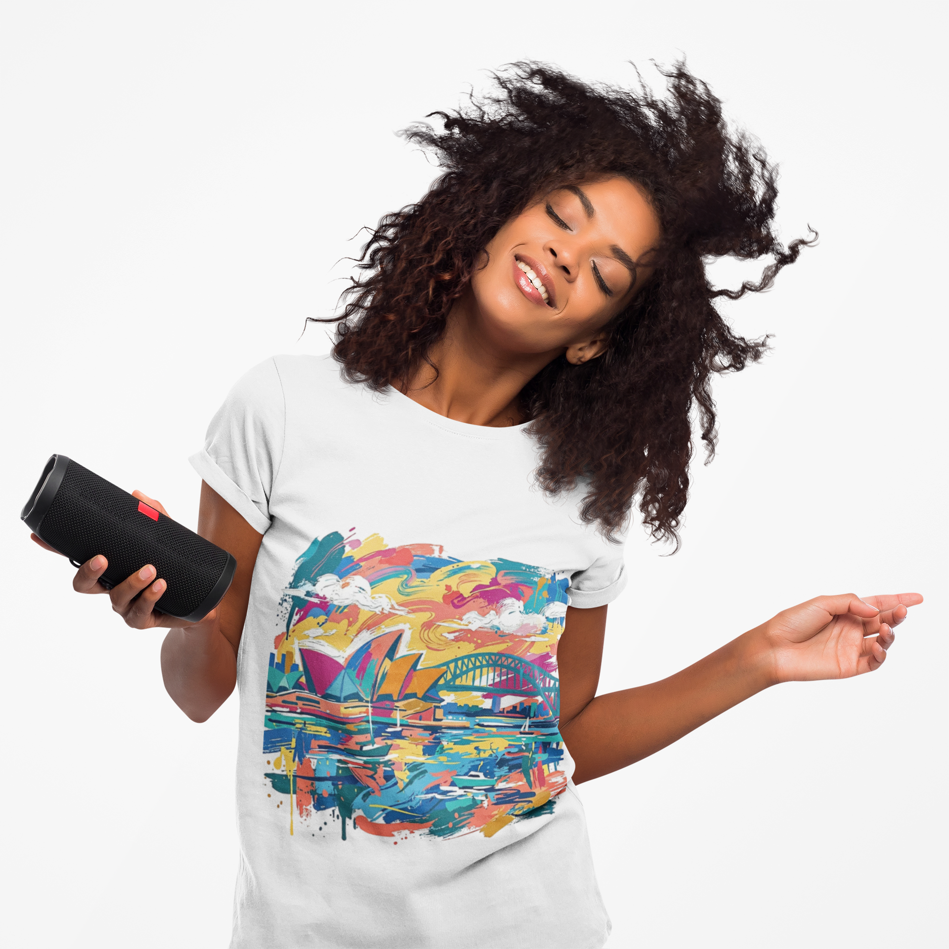 Sydney Opera House & Harbour Bridge Colorful Skyline Tee
