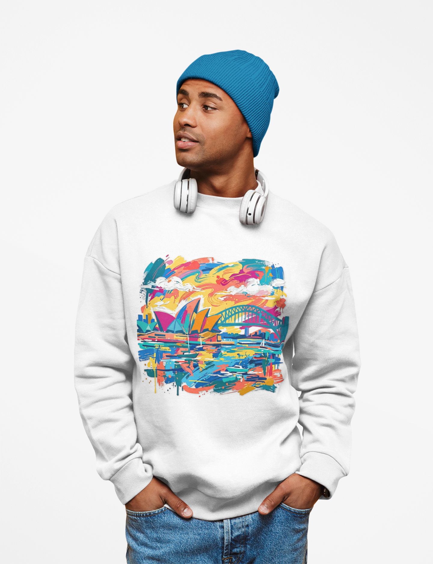 Sydney Harbour Abstract Color Sweatshirt