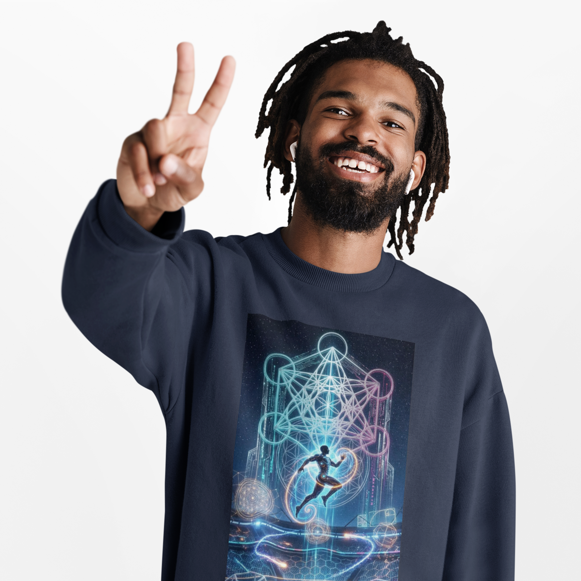 Geometric Soccer Crewneck Sweatshirt — Modern Sports Graphic