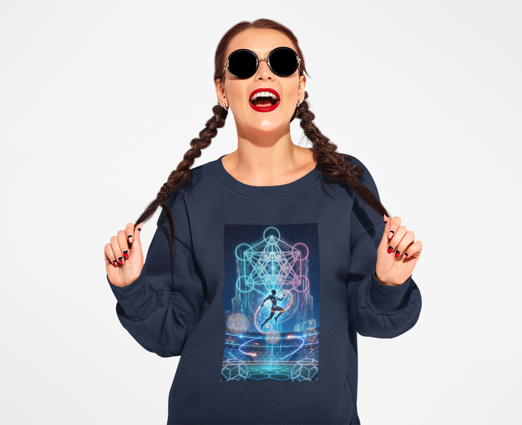 Geometric Soccer Crewneck Sweatshirt — Modern Sports Graphic