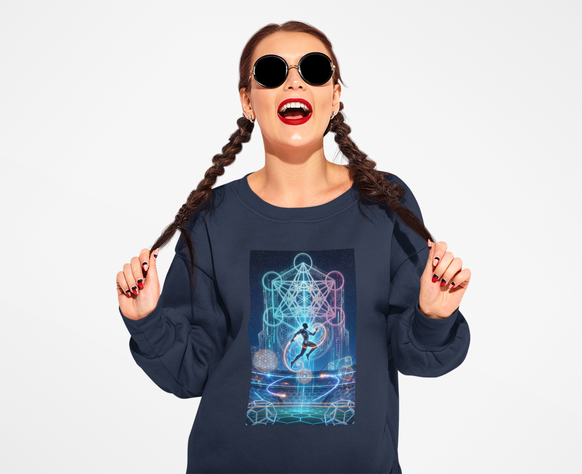 Geometric Soccer Crewneck Sweatshirt — Modern Sports Graphic