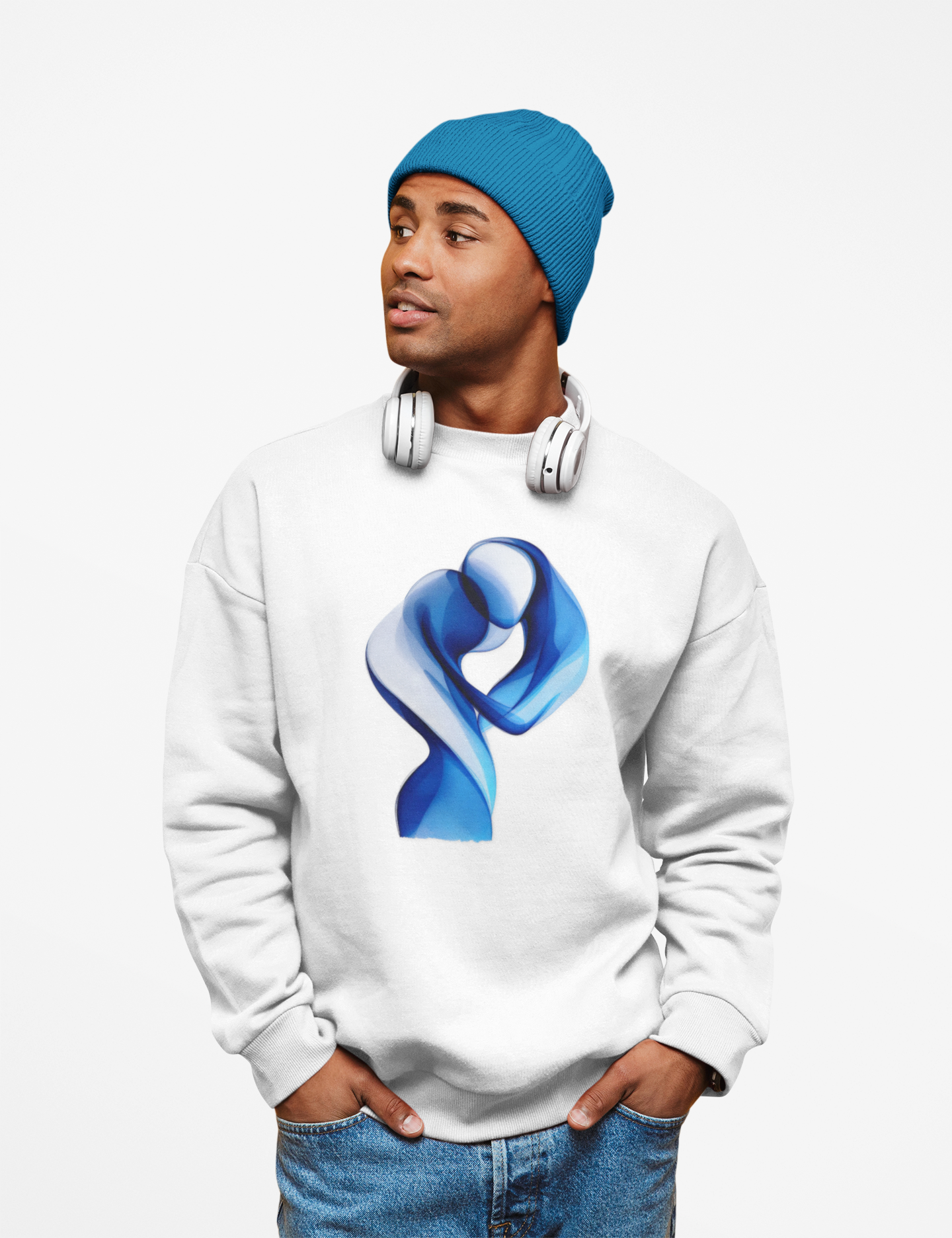 Blue Soulmate Crewneck Sweatshirt — Soulmate Graphic Sweatshirt