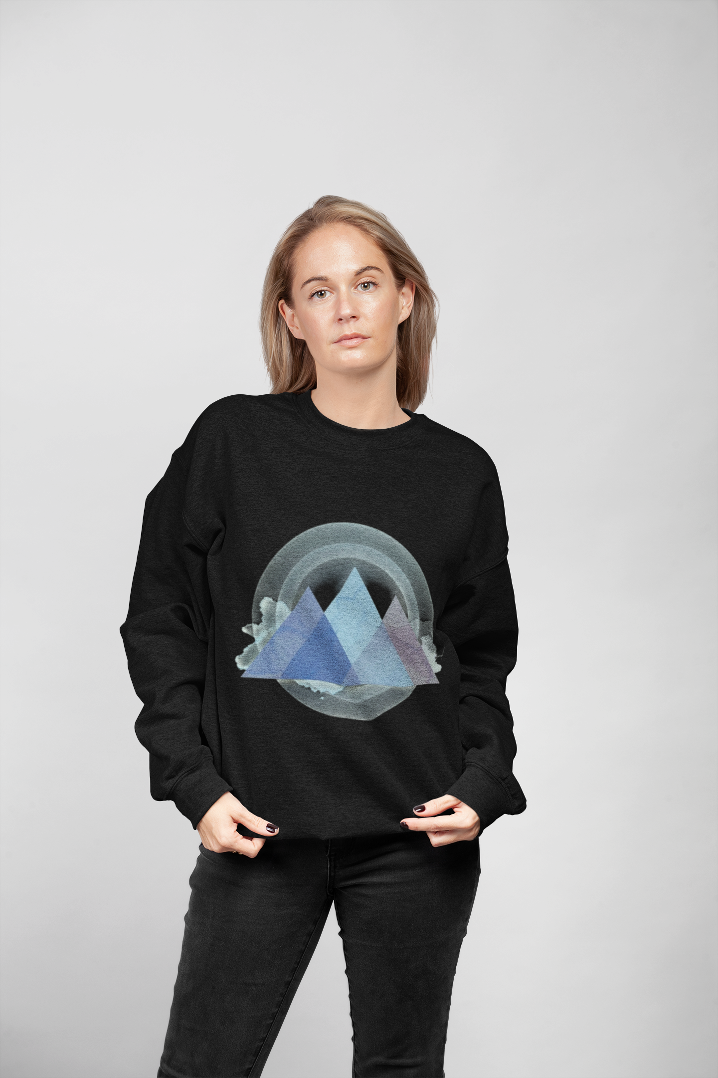 Pyramid Sweatshirt — Geometric Unisex Crewneck