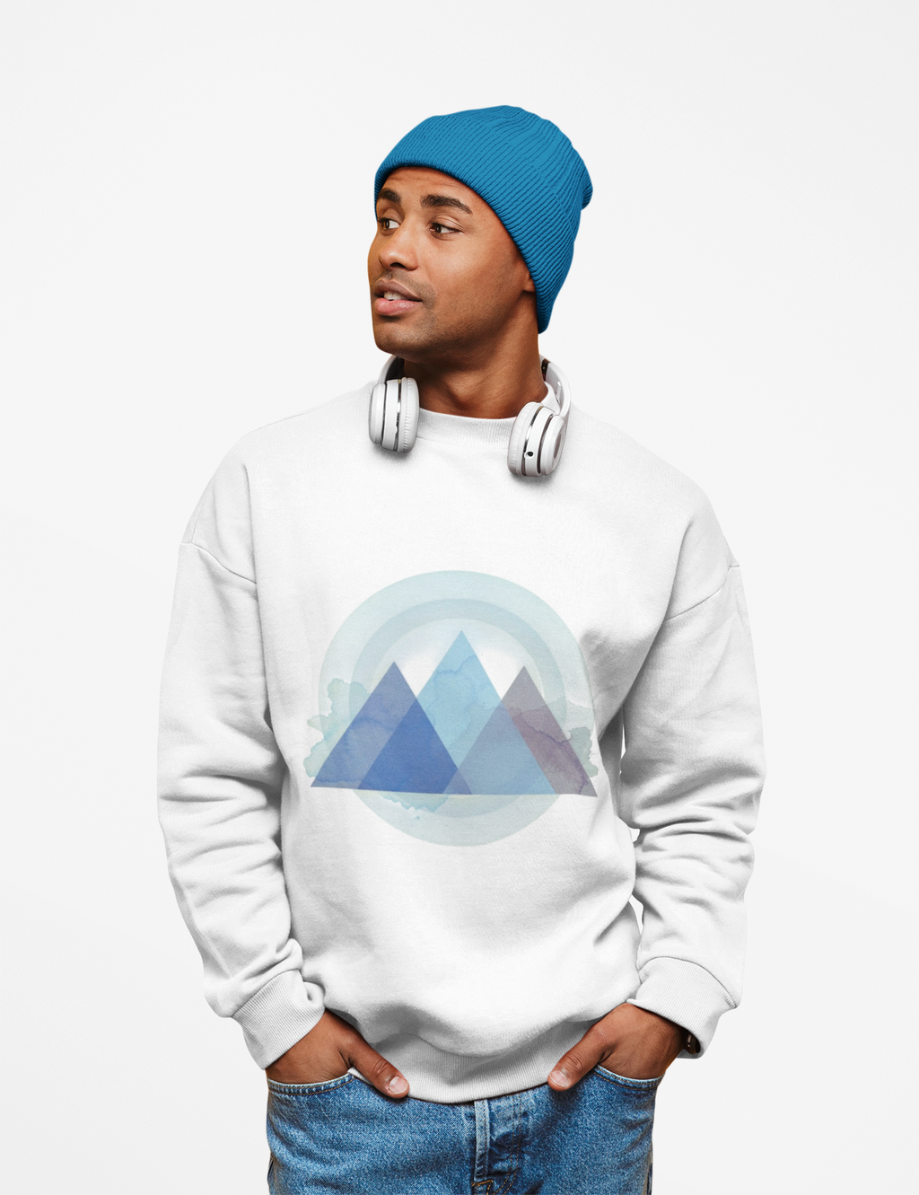 Pyramid Sweatshirt — Geometric Unisex Crewneck