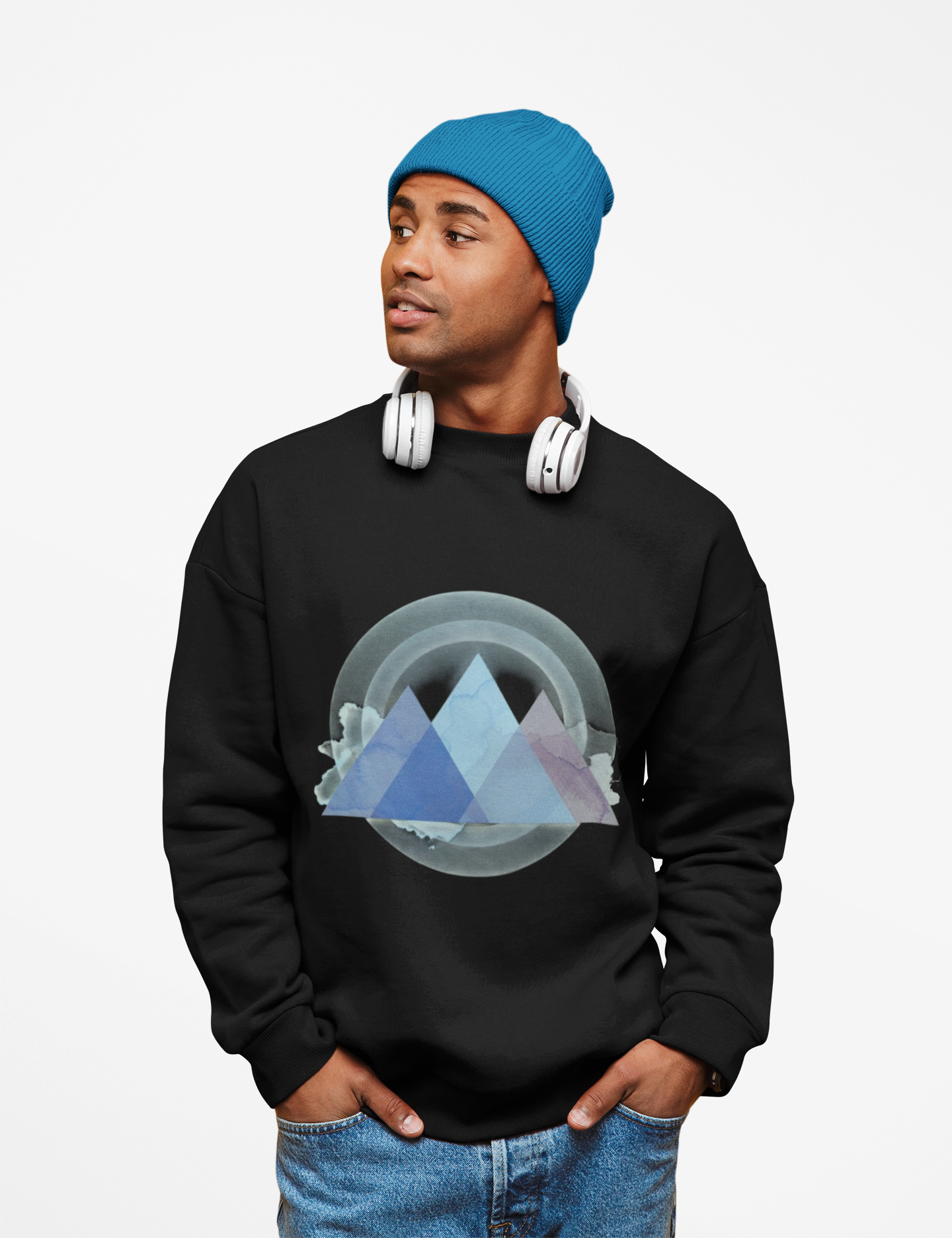 Pyramid Sweatshirt — Geometric Unisex Crewneck