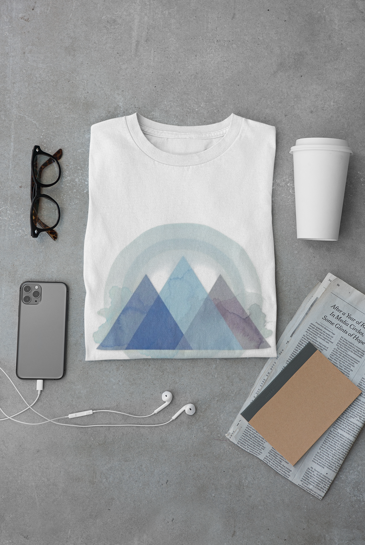 Geometric Pyramid Abstract Tee