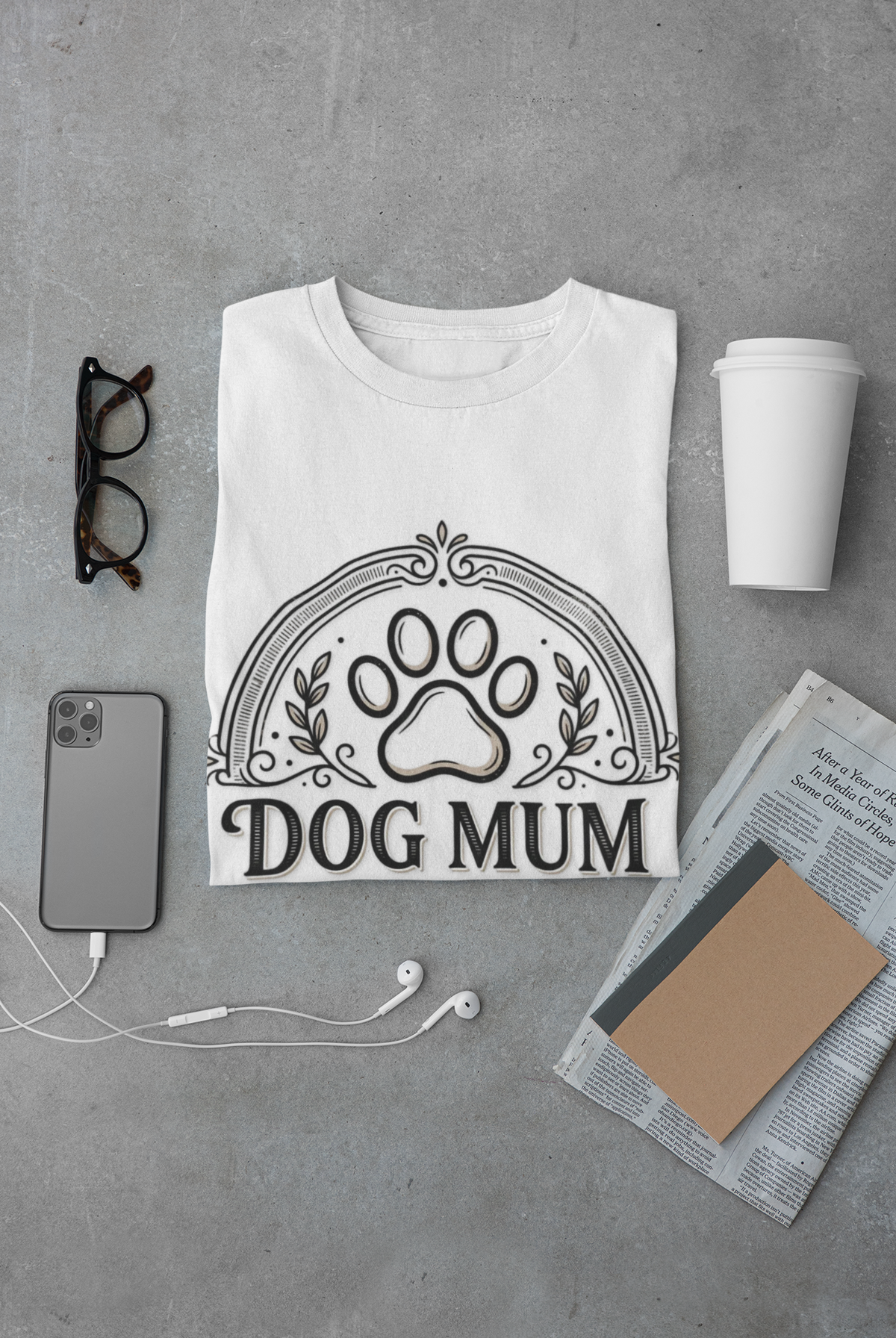 Dog Mum Club T-Shirt - Cute Paw Print Tee for Dog Moms