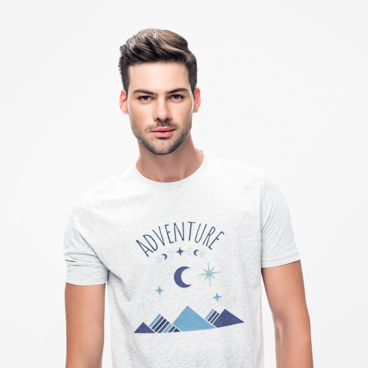 Adventure Moon T‑Shirt — Mountain Night Sky Graphic Tee