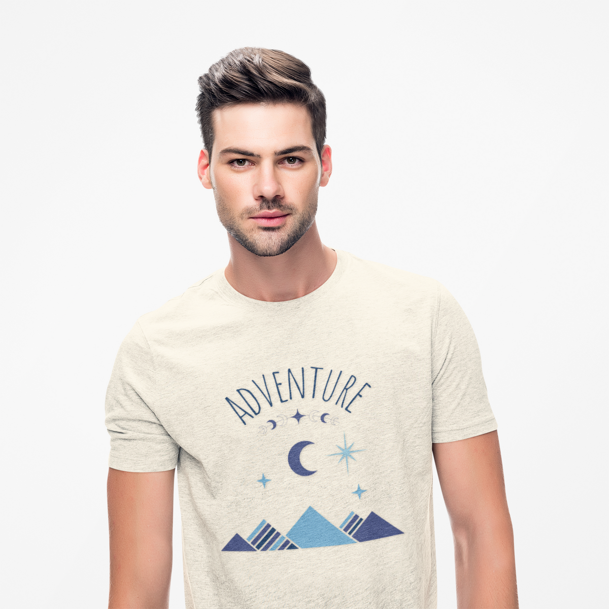 Adventure Moon T‑Shirt — Mountain Night Sky Graphic Tee