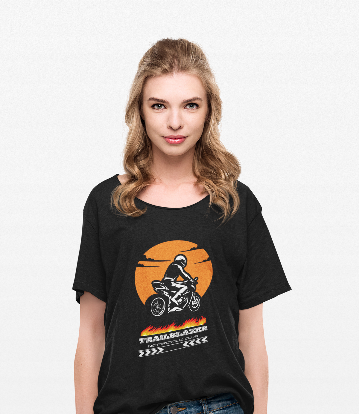 Motorcycle T-Shirt — Trailblazer Sunset Rider Graphic Tee