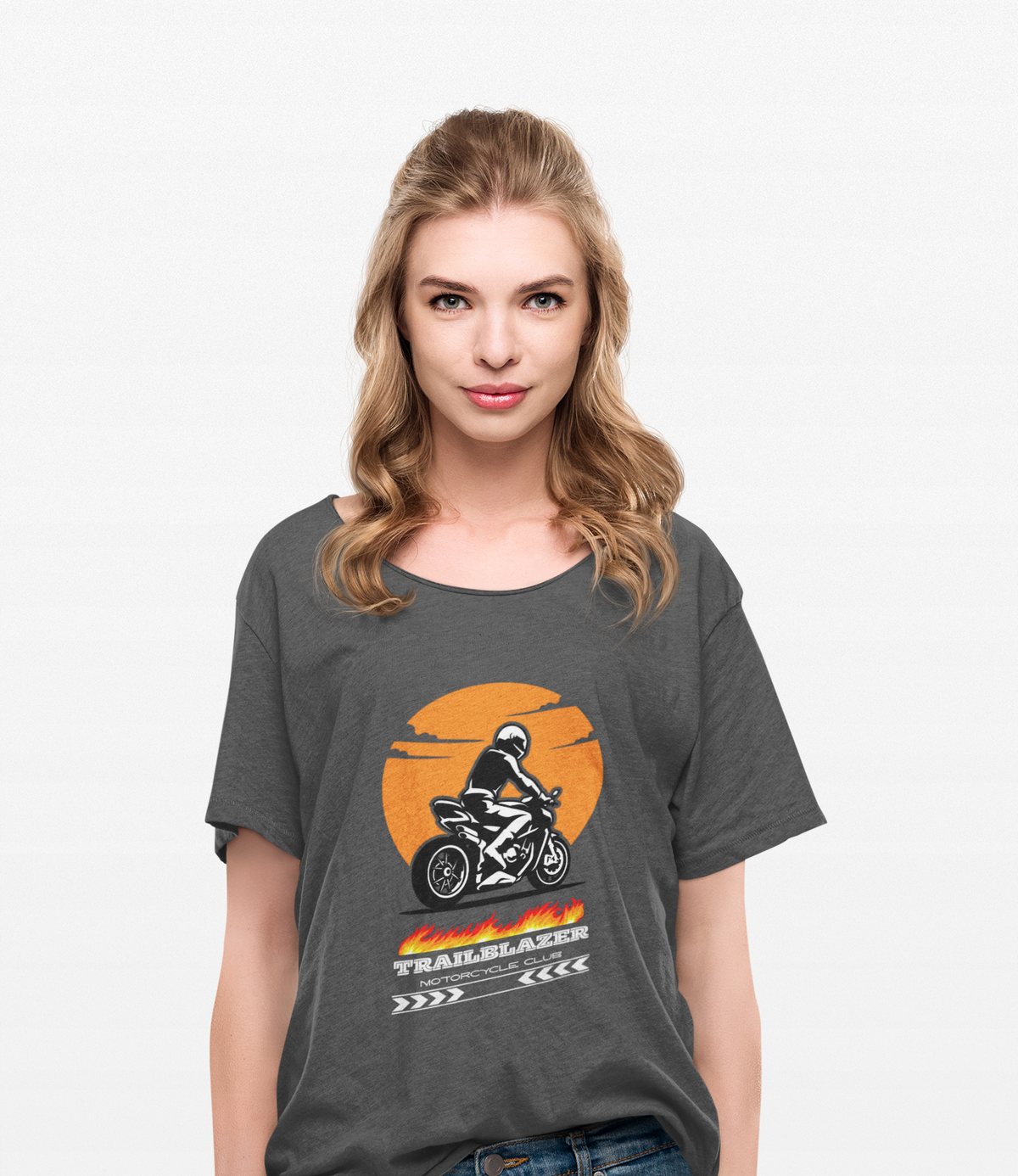 Motorcycle T-Shirt — Trailblazer Sunset Rider Graphic Tee