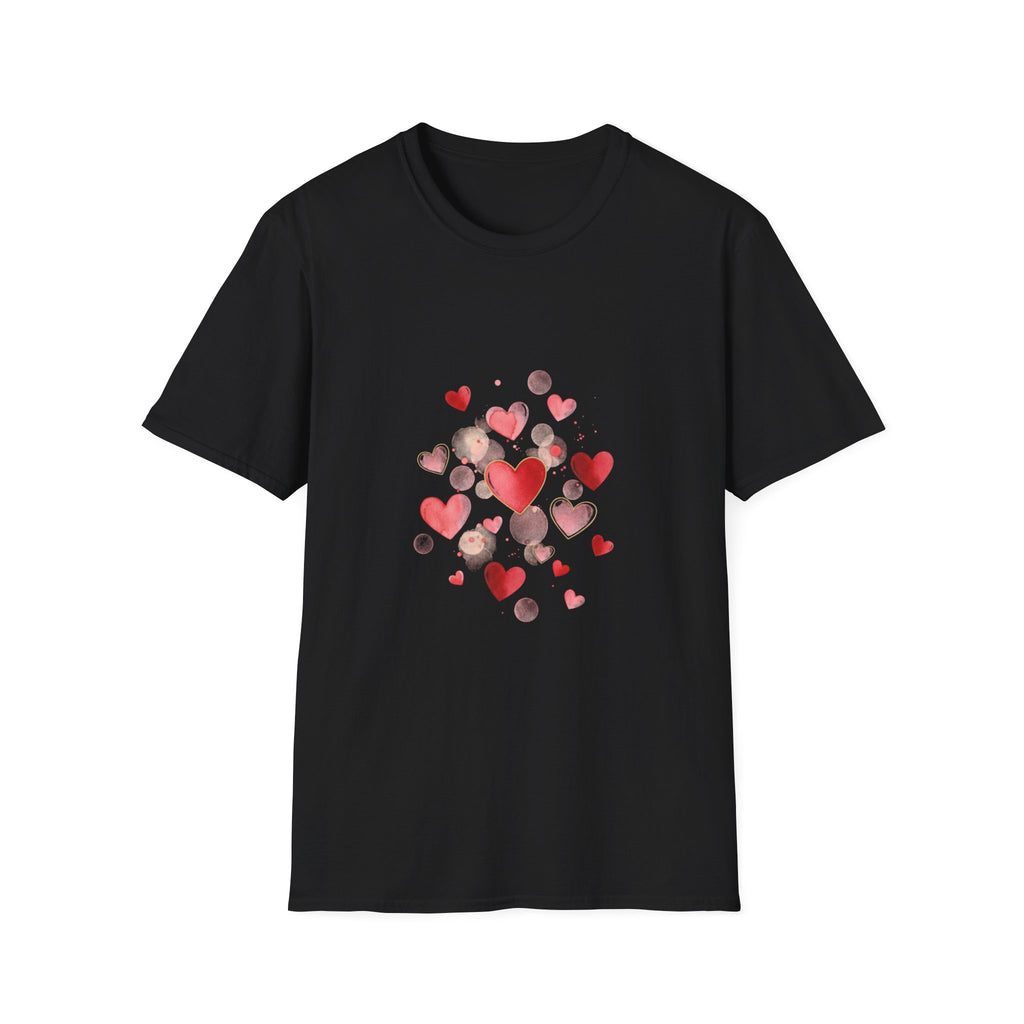 Heart Watercolor T-Shirt — Romantic Red Hearts Valentine Tee