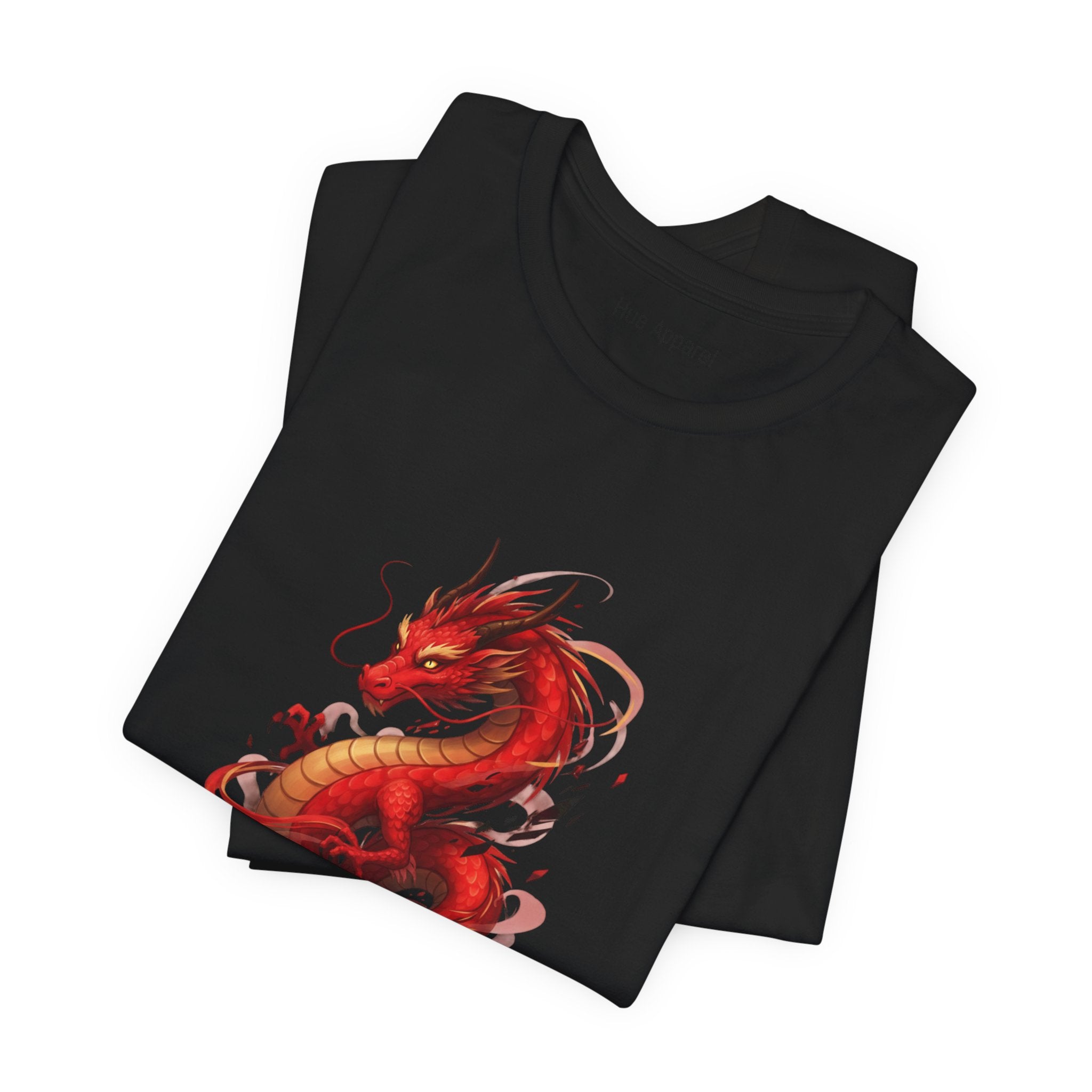 Red Dragon Abstract T-Shirt — Bold Eastern Mythical Design