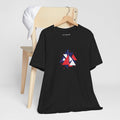 Red & Blue Geometric Tee — Modern Minimalist T-Shirt Unisex