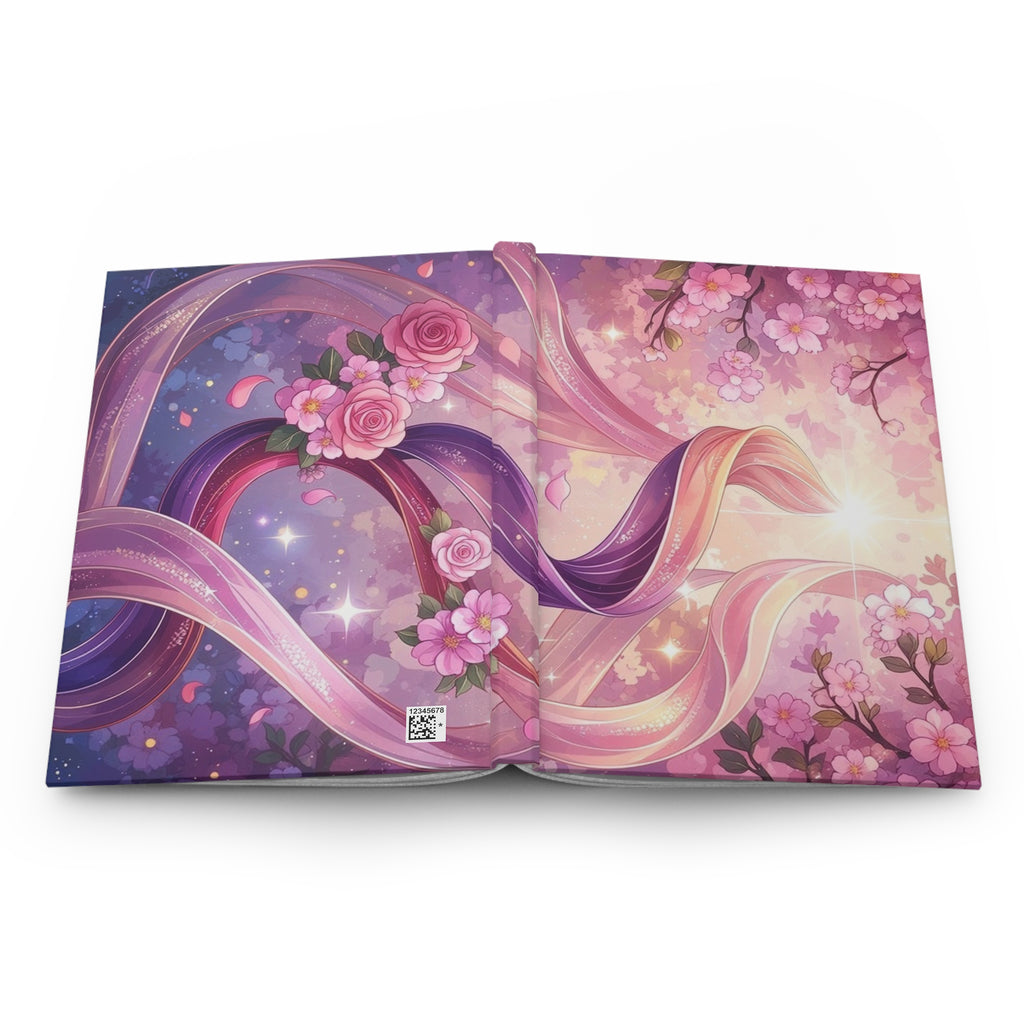 Floral Ribbon Hardcover Journal — Matte Finish Notebook for Notes & Gifts
