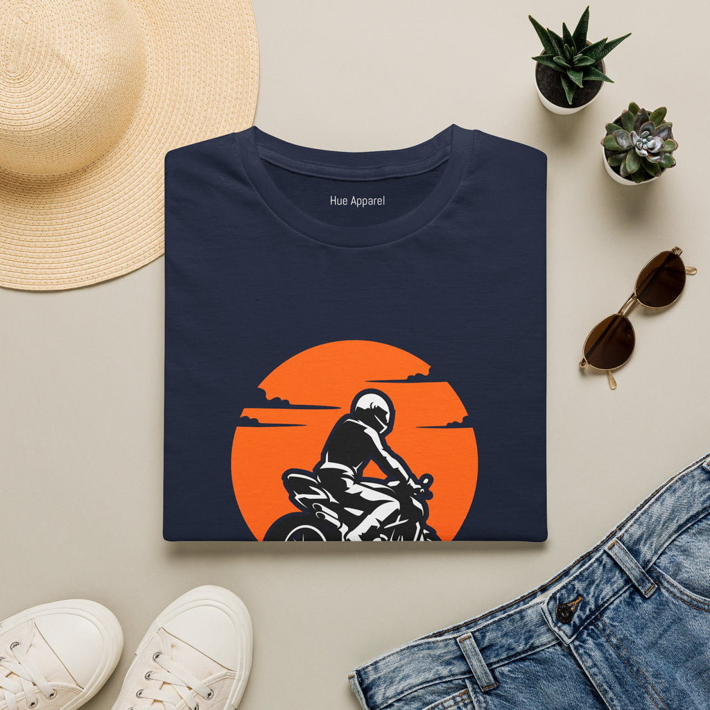 Motorcycle T-Shirt — Trailblazer Sunset Rider Graphic Tee