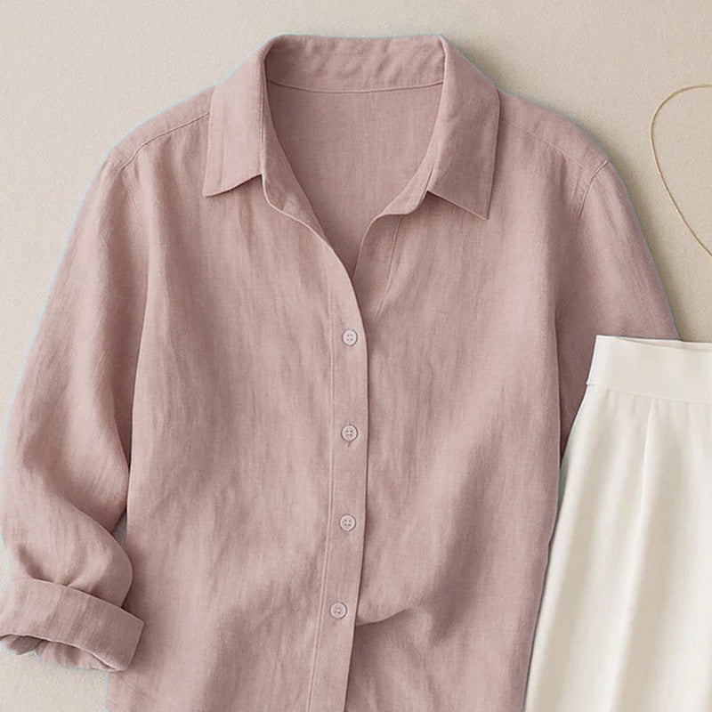French-style cotton and linen shirt