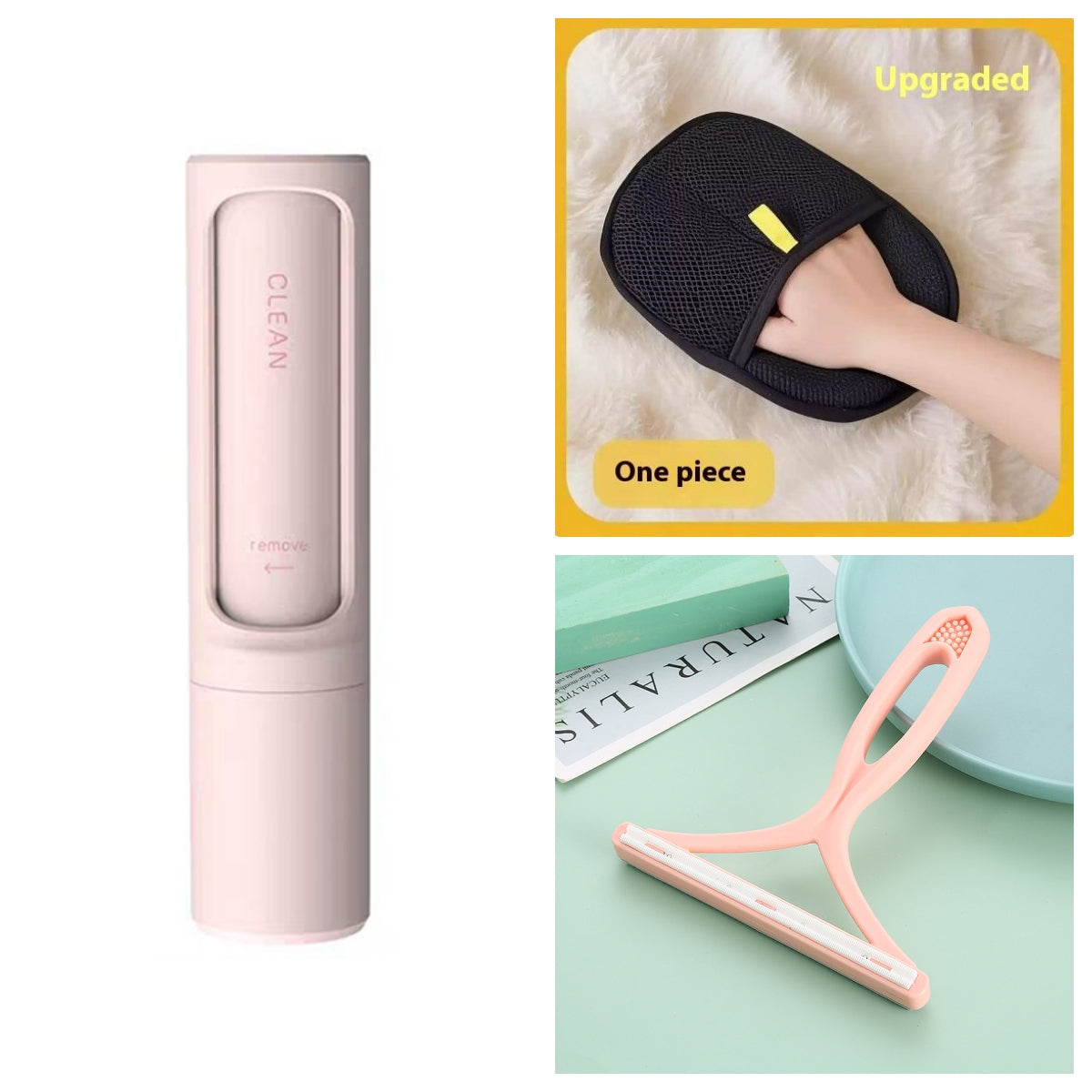 2-1 Reusable Pet Hair Remover Brush Lint Roller Portable