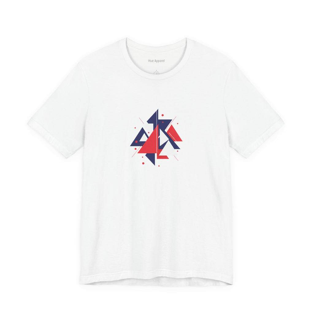 Red & Blue Geometric Tee — Modern Minimalist T-Shirt Unisex