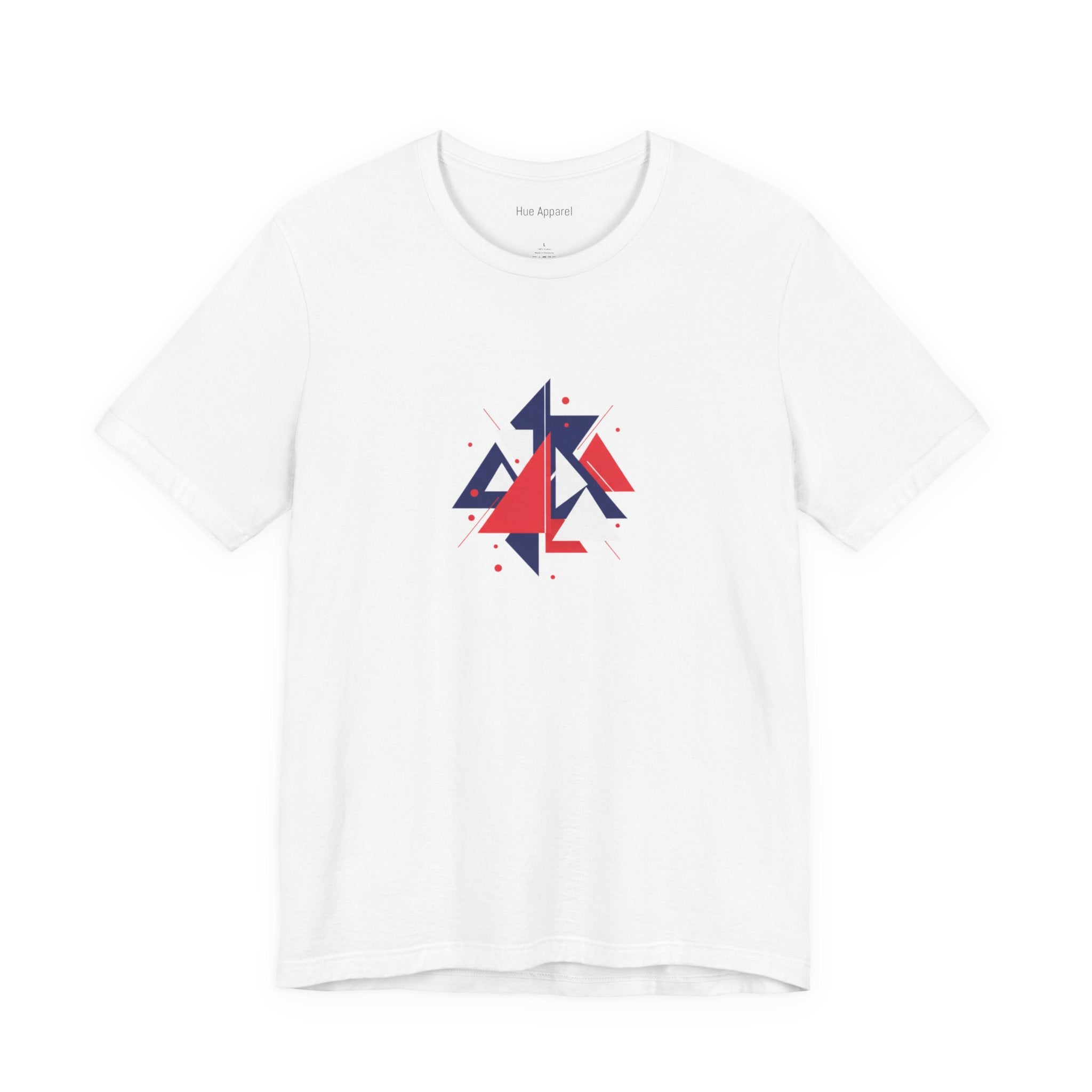 Red & Blue Geometric Tee — Modern Minimalist T-Shirt Unisex