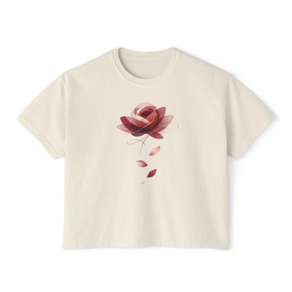 T-shirt ample Rose abstrait pour femme