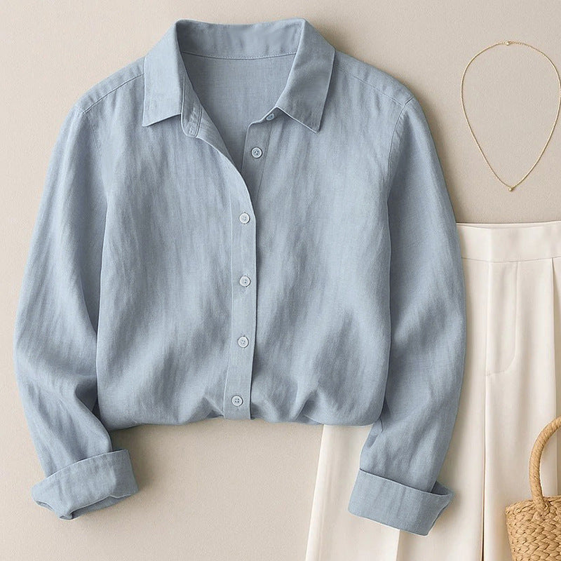 French-style cotton and linen shirt