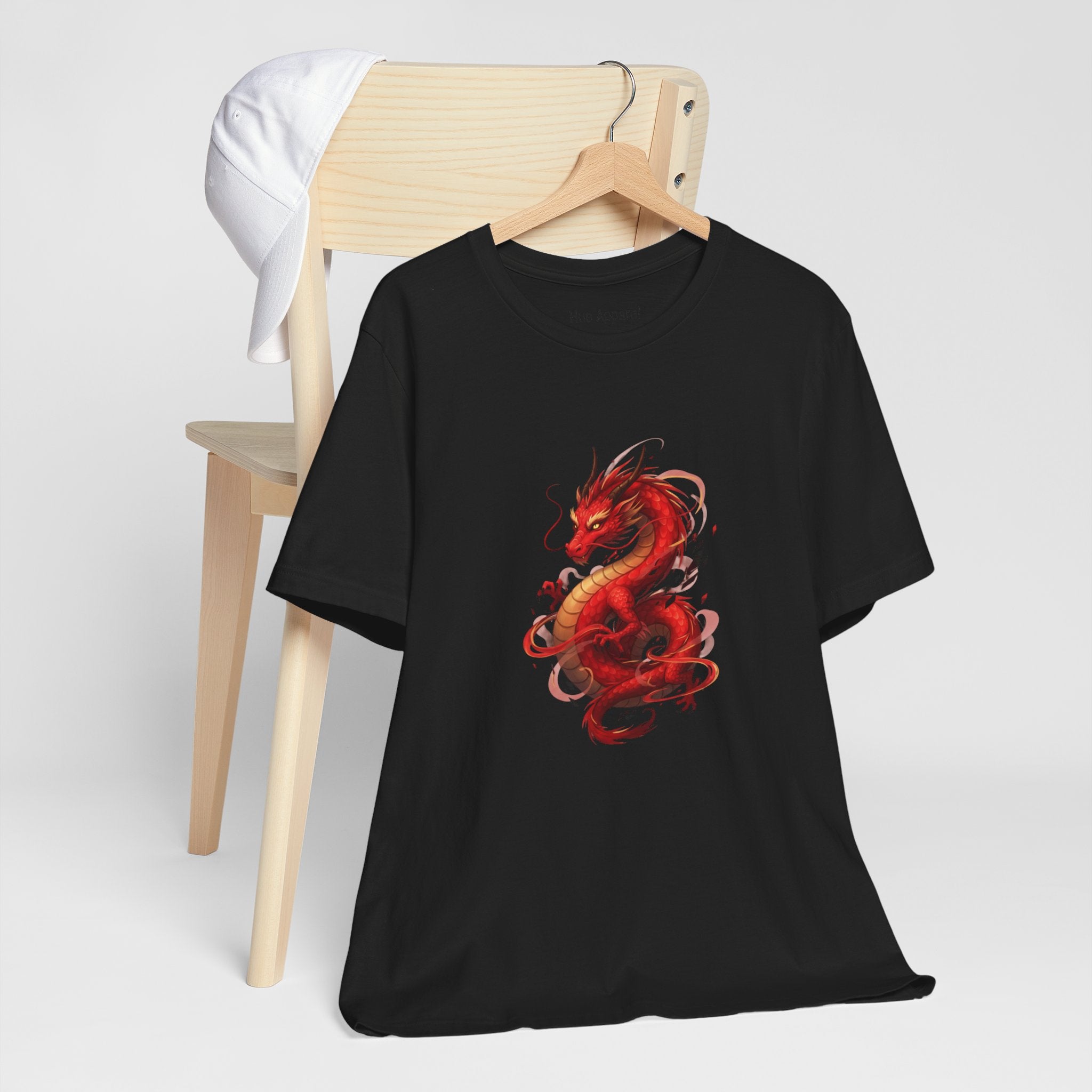 Red Dragon Abstract T-Shirt — Bold Eastern Mythical Design