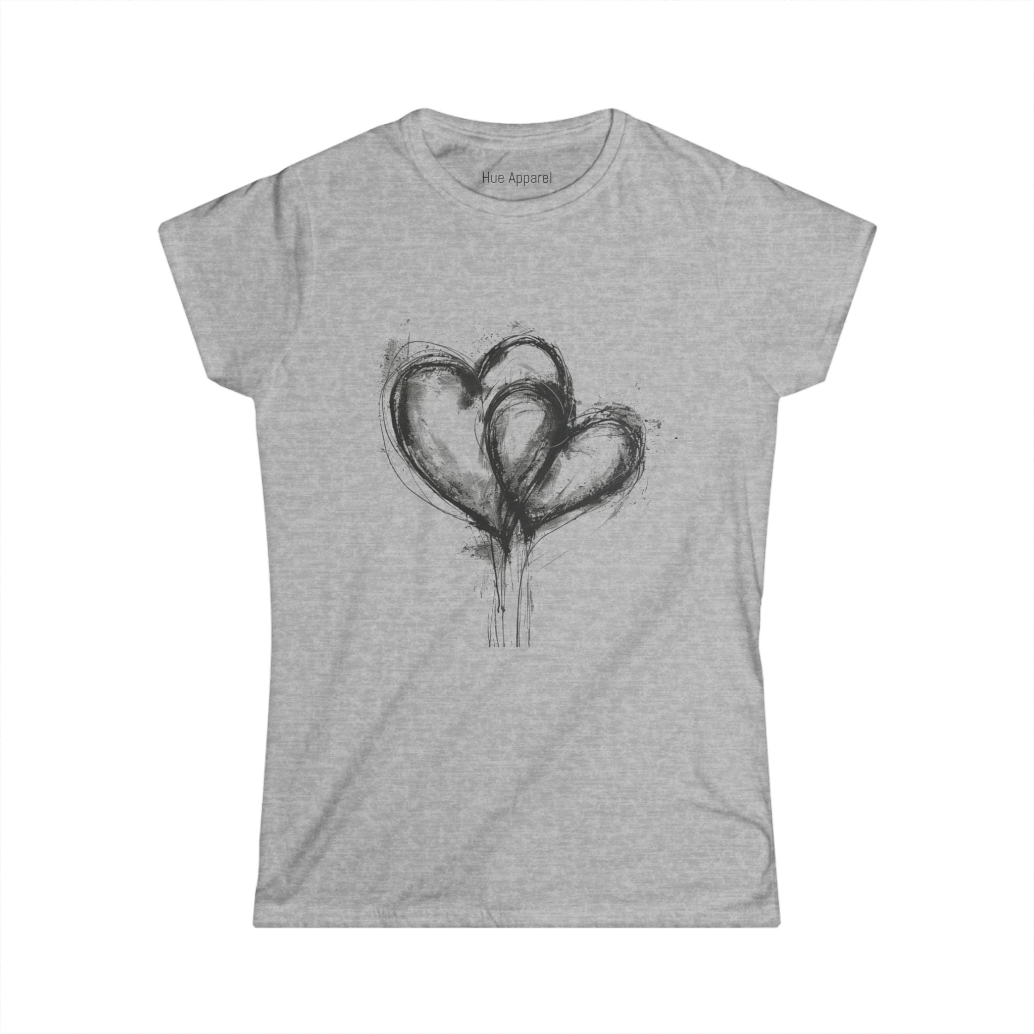 Love Hearts Women's Tee — Romantic Heart Graphic T-Shirt
