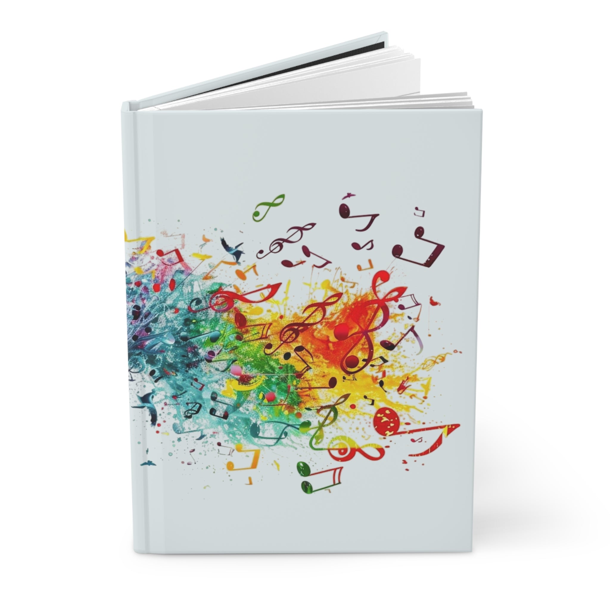 Music Notes Hardcover Journal — Colorful Musical Splash Notebook for Composers & Music Lovers