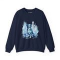 Watercolor Dog Crewneck Sweatshirt — Blue Pet Portrait Pullover