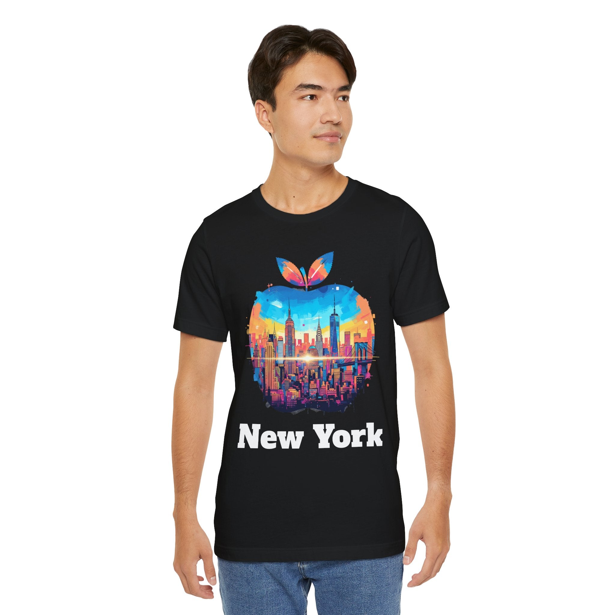New York Skyline Apple Graphic T-Shirt